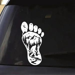 Bigfoot Vinyl Decal: Sasquatch Wilderness Car Window Sticker