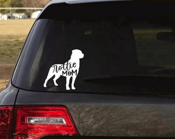 Rottweiler Mom Decal: Dog Silhouette Vinyl Stickers for Cars, Laptops, Water Bottles, and More!