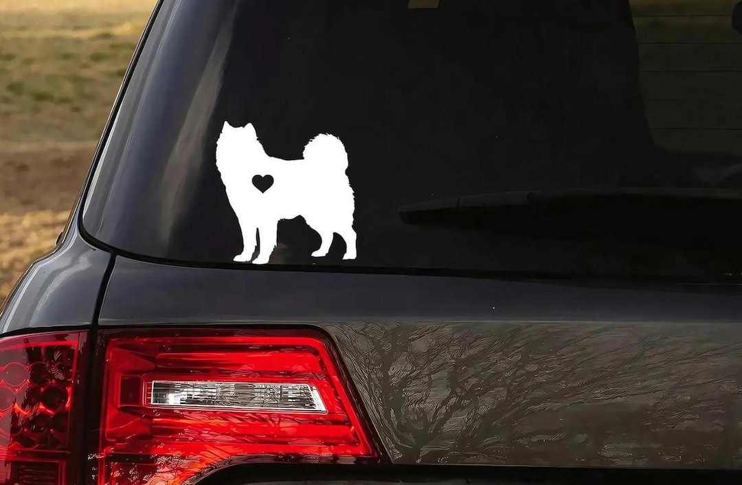 Malamute Vinyl Decal: Dog Car Sticker With Cut Out Heart Silhouette ...