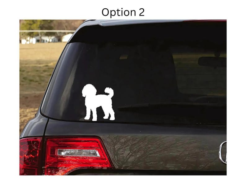 Doodle Car Decal: Labradoodle Sticker, Cut Out Heart Option, Goldendoodle image 4
