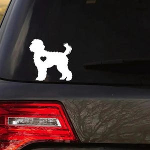 Doodle Car Decal: Labradoodle Sticker, Cut Out Heart Option, Goldendoodle image 1