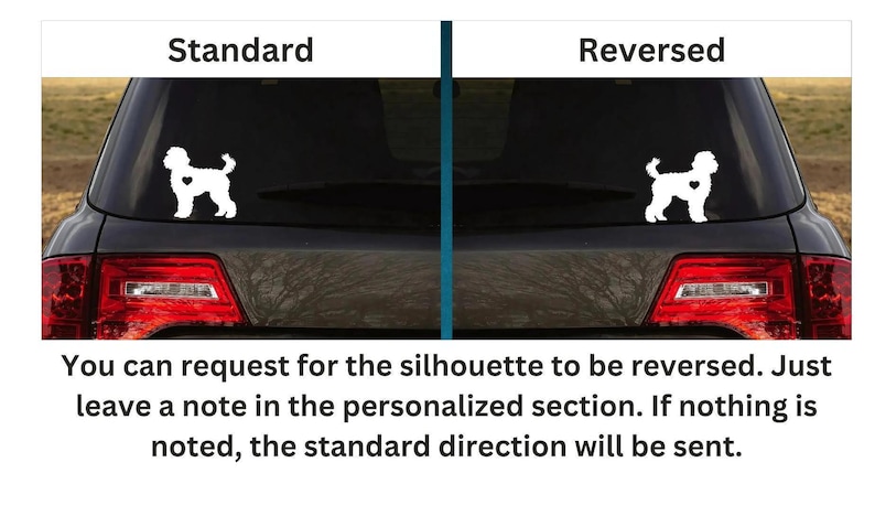 Doodle Car Decal: Labradoodle Sticker, Cut Out Heart Option, Goldendoodle image 5