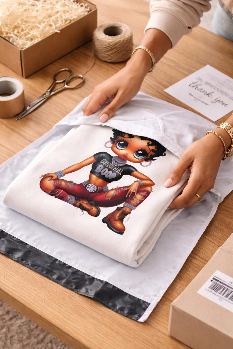Black BB Inspired Sweatshirt Cotton Cartoon Top Urban Streetwear Apparel Gift Pop Culture Fashion Classic Animation Clothing Retro Design image 18