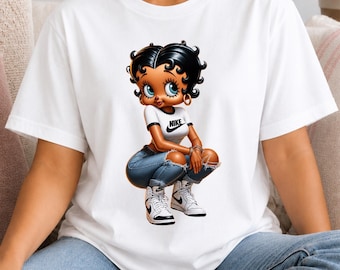 BB Inspired Shirt Streetwear Graphic Tee Women Classic Cartoon Character Tshirt Urban Fashion Apparel Hip Hop Clothing Retro Pop Culture