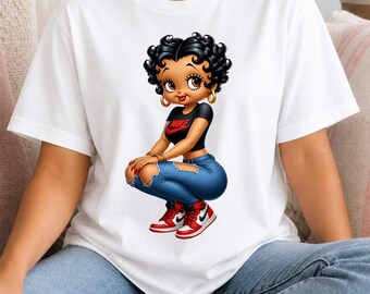 BB Inspired Shirt Women Casual Streetwear Fashion Graphic Tee Cartoon Character Hip Hop Urban Style Sneaker Culture Novelty Gift For Her
