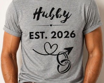 Groom Wedding Shirt Gift for Him Hubby Tshirt 2026 Engagement Photo Outfit Bachelor Party Apparel Newlywed Husband Announcement Married Just