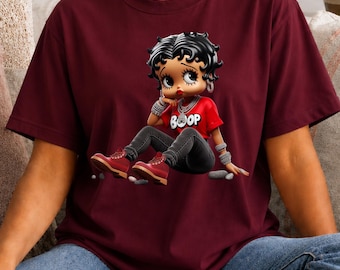 BB Inspired Shirt Black Graphic Tee Unisex Character Clothing Vintage Style Retro Cartoon Animation Merchandise Fan Gift Idea Nostalgic
