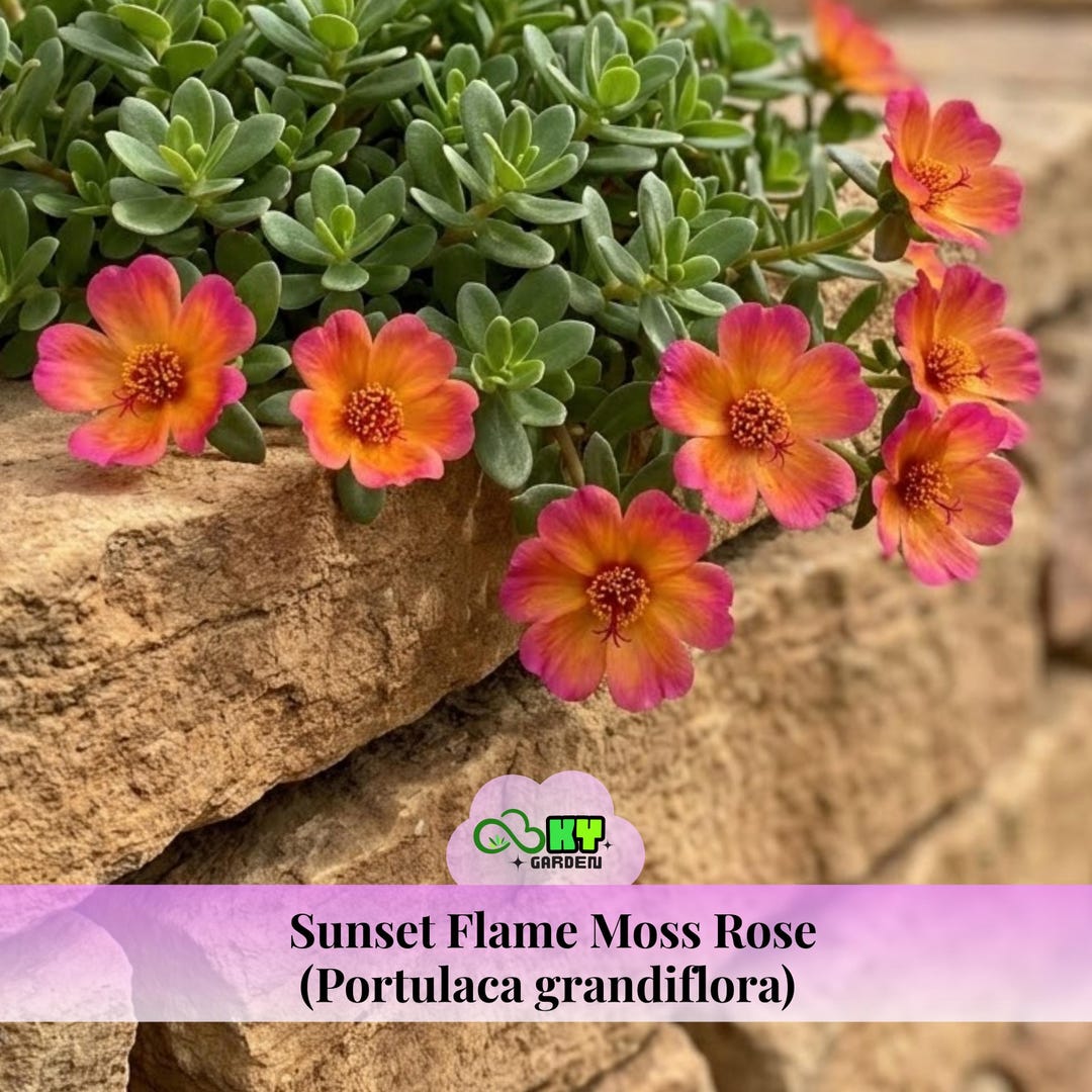 Sunset Flame Moss Rose (portulaca Grandiflora) Seeds - Low