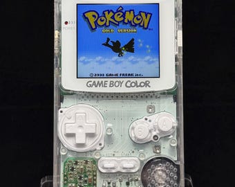 Gameboy Color with Crystal Clear Shell -  IPS Screen - Bespoke Buttons - Premium Quality Build