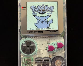 Gameboy Pocket with Crystal Shell - IPS Screen - DMG Style - Battery Enhanced - Bespoke Buttons - Premium Quality Build
