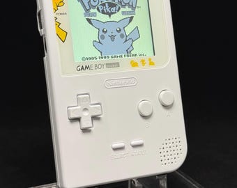 Glossy White Gameboy Pocket with IPS Screen - New Capacitors & Quallity buttons
