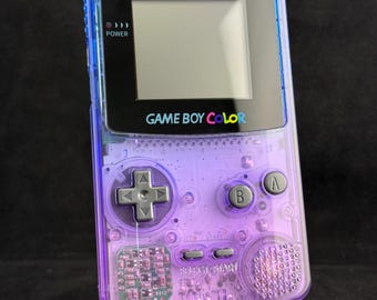 Gameboy Color with Crystal Purple Shell -  Original Screen - Bespoke Buttons - Premium Quality Build
