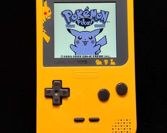 Game boy Pocket Pokemon Pikachu IPS Screen - Original high quality buttons - New Capacitors - Battery Enhanced