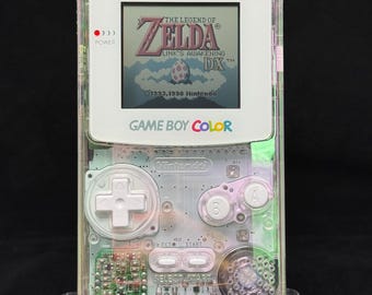 Gameboy Color with Crystal Pearl Shell -  Original Screen - Bespoke Buttons - Premium Quality Build