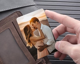 Portafoglio in metallo con foto personalizzata, porta carte con inserto, porta carte con foto incisa, regalo ricordo per lui, fidanzato, marito