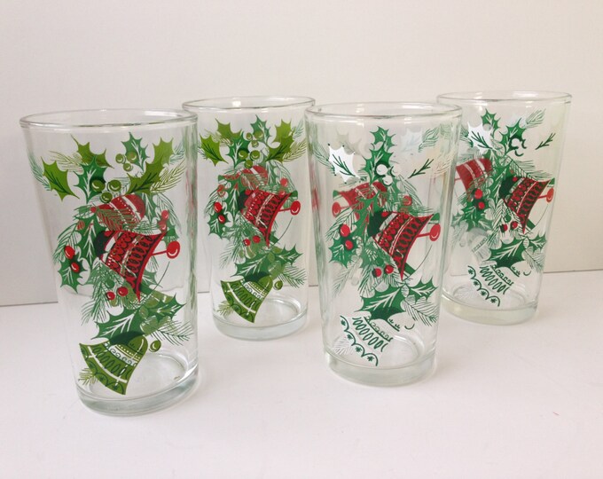 Holiday Drinking Glasses, Set of Four Hazelware Tumblers Etsy