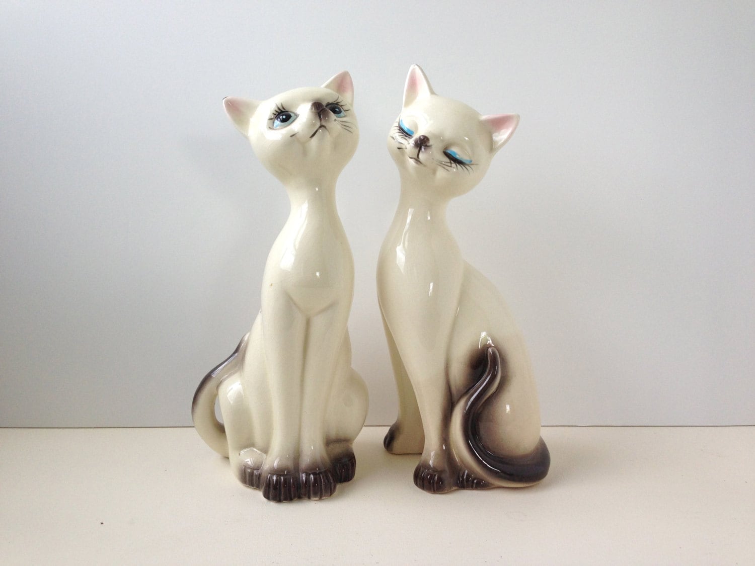 Vintage Made In Japan Siamese Cat Figurines Set of Two Etsy