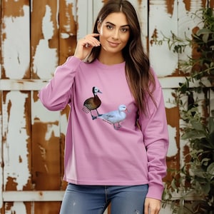 Duck Lover Long Sleeve Tee, Wild Waterfowl Shirt, White Face Tree Duck Top, Silver Pintail T-Shirt,  Waterfowl Apparel
