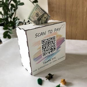 Custom QR Code Tip Jar: Portable Donation Box for Artists