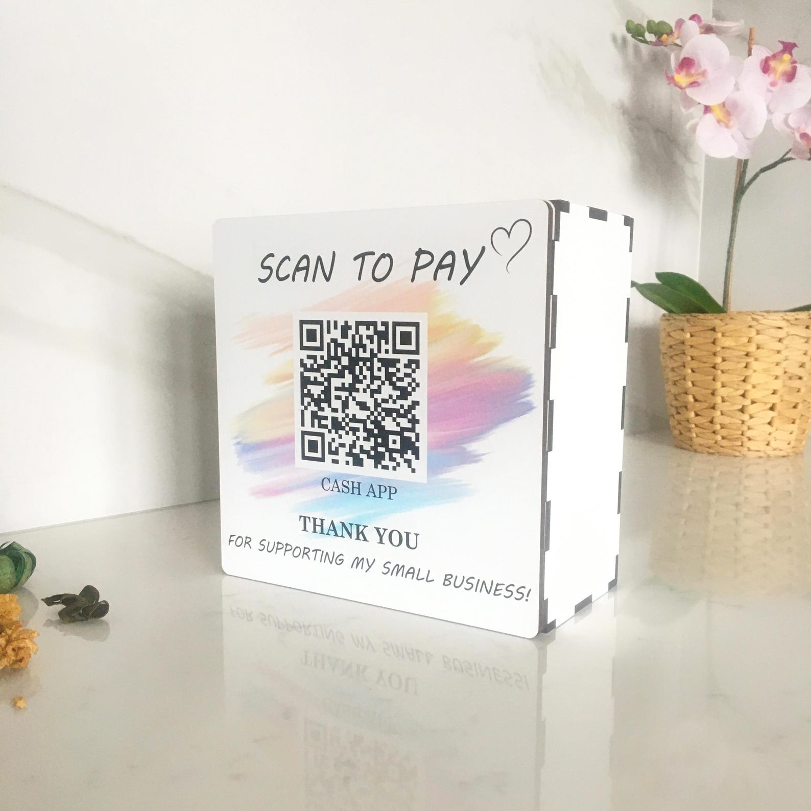 Custom QR Code Tip Jar: Portable Donation Box for Artists - Etsy