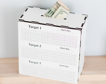 Custom Photo Wooden Piggy Bank: Reusable Savings Tracker