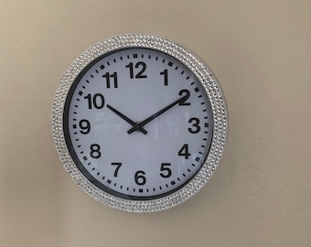 Bling Rhinestone embellished 9” Clock