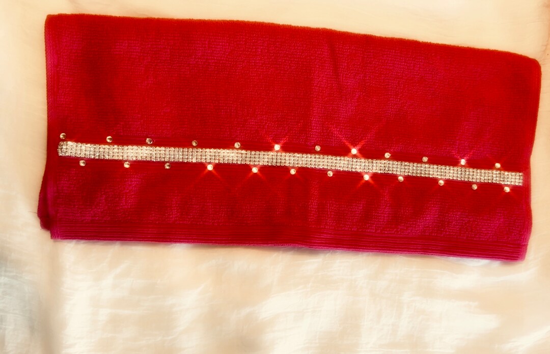 Towel With Rhinestones Washcloth Hand or Bath Towel Options. Etsy