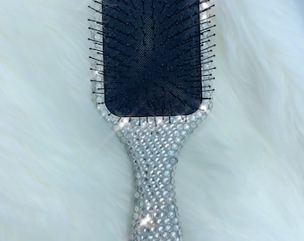 Rhinestone embellished bling Hairbrush Hair brush Princess Queen Bday gift Bathroom Bedroom Decor Sparkle Personalize Choose your color