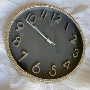 Bling Rhinestone embellished 9” inch Clock free shipping