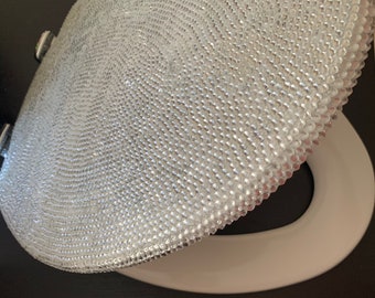 Bling Rhinestone Toilet Seat  Powder room Throne Lavatory Restroom Washroom Potty Throne Decor Bathroom Decor Gift Choose color Birthday