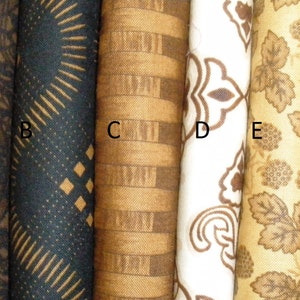 Fat Quarters, Brown and Caramel colors mix and match