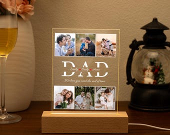 Personalized Photo Night Light,Fathers Day Gifts,Personalized Gifts,Bedroom Night Light,Gift for Dad,Birthday gift for him,Custom Name Light