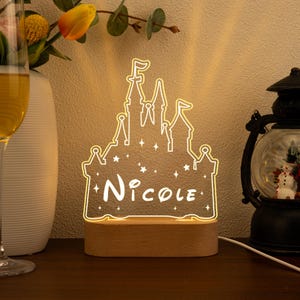 Castle Night Light for Baby Girl, Personalized Baby Night Light, Princess Lovers Lamp, Childroom's Decor, Nightlight for Girl