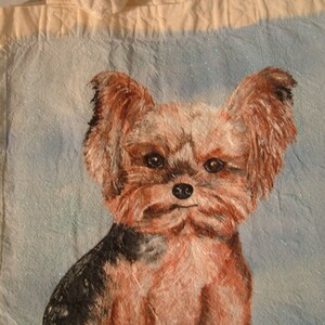 Pet dog portrait Yorkie custom painted image 3