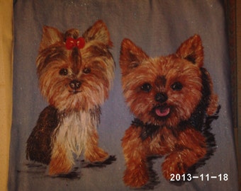 Two Yorkies Custom Tote Bag