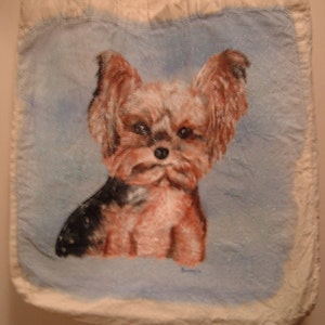 Pet dog portrait Yorkie custom painted image 4