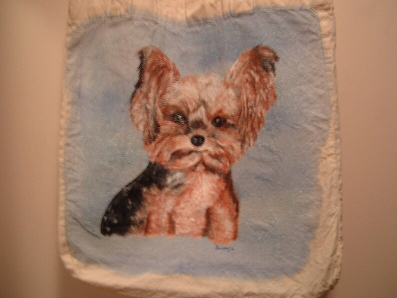 Pet dog portrait Yorkie custom painted image 4