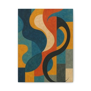 Modern Abstract Wall Art Canvas, Stretched Canvas Print, Colorful Home Decor, Unique Gift for Art Lovers, Contemporary Wall Hanging
