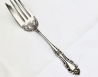 Cold meat fork in FOUR pattern by Wm H Rogers early 1900s, ornate formal, silverplate, silverplate flatware, Edwardian era Art Nouveau chic