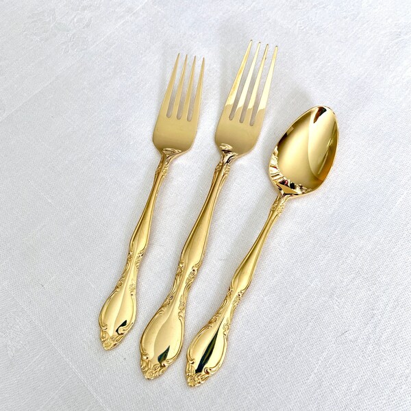 Gold Plated Flatware Etsy