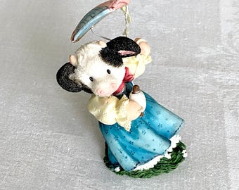 Figura de Mary's Moo Moos, vaca de primavera con cometa, coleccionable de Enesco de 1995