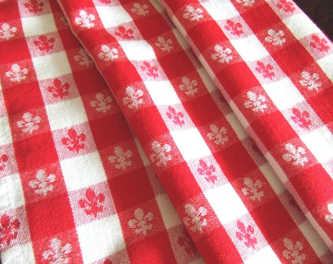 Vintage Red Check Cotton Tablecloth - Etsy