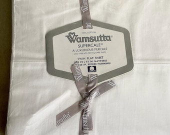 Wamsutta Supercale Twin Flat Sheet, Off-White USA Made, New Old Stock, Unused