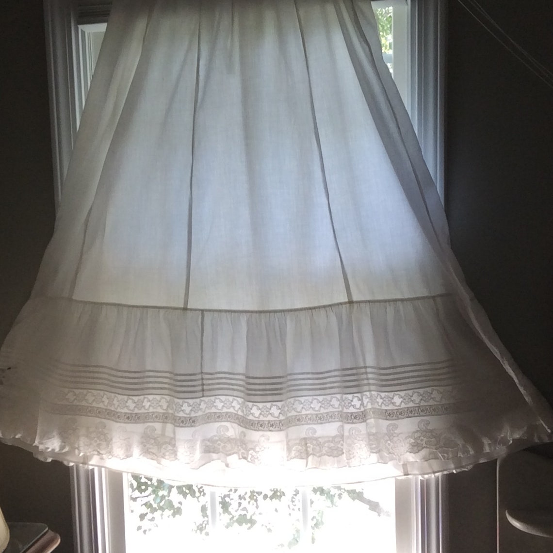 Long Antique Lace Petticoat Cotton Cambric Fantail Ruffles - Etsy