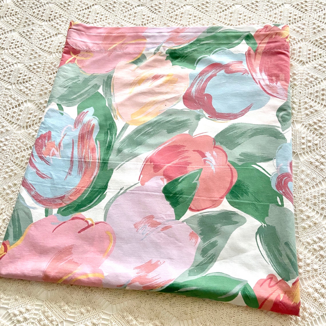 Queen Flat Sheet by Dan River Large Tulip Flower Blossoms | Etsy