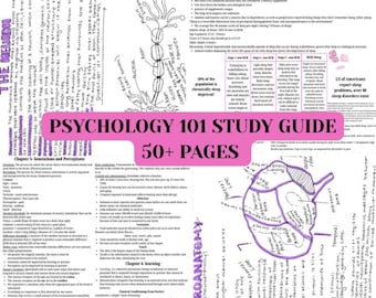 Psychology Study Bundle, AP PSYCH and PSYC 300. Psychology 101 aesthetic notes and study guide