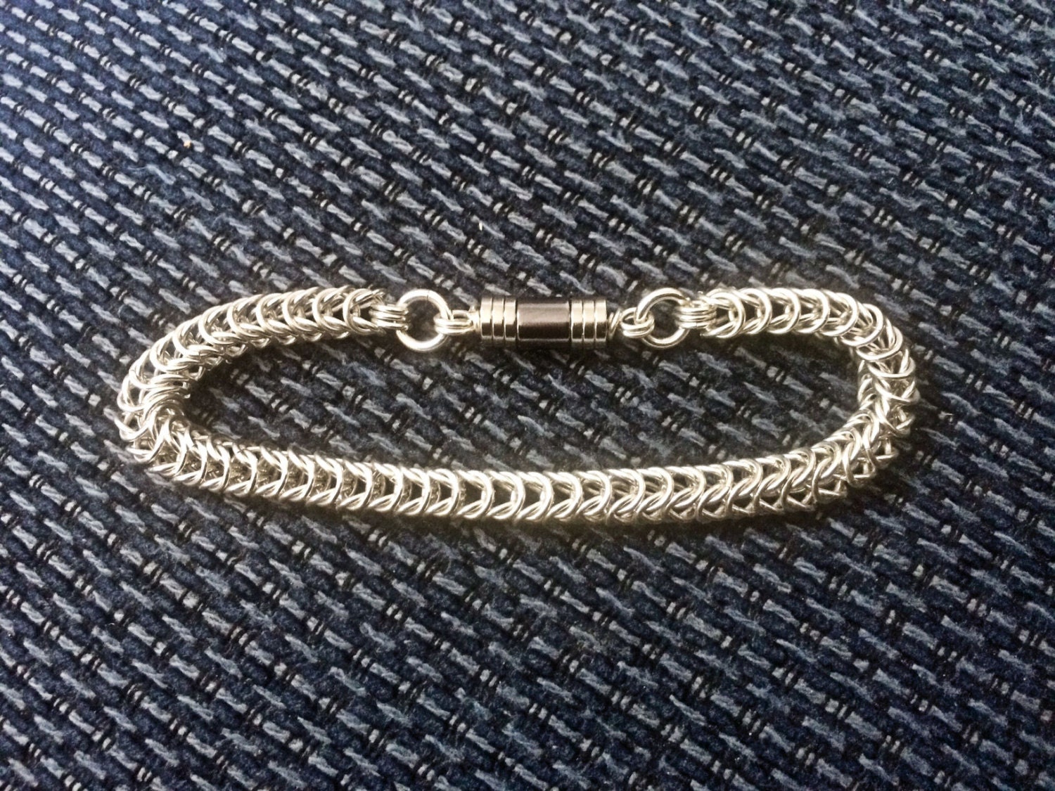 SALE Chainmail Maille Box Link Queens Braid Bracelet Medium Etsy