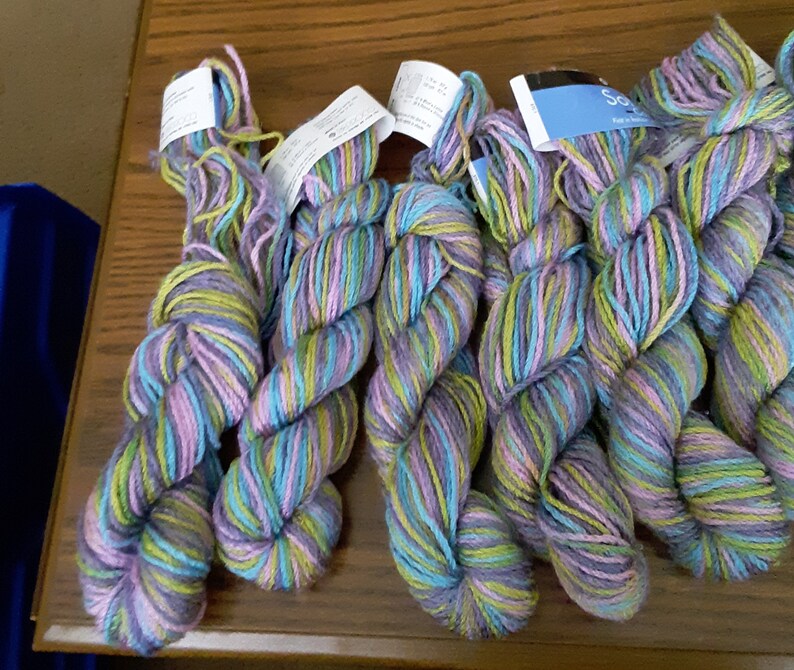 Green YARN: 9 Hanks Berroco Softwist Colors Rayon Purple-Discontinued Knit Crochet Blue Wool Multicolor Pink