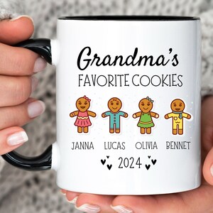 Personalized Grandma's Favorite Cookies Mug, Custom Grandma Mug, Personalized Grandma Coffee Mug, Gifts for Grandma, Gift from Grandkids