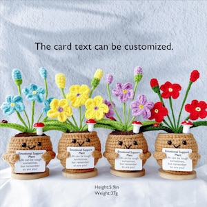 Gehäkelte Vergissmeinnicht in Topf | Personalisierte emotionale Unterstützung Geschenk | Danke Geschenk | Lehrer Geschenk | Handgemachte Amigurumi Blumen Dekoration